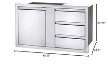 Napoleon Built-in Component - BI-4224-1D3DR - Large Single Door with Triple Drawers, Soft Close Hardware