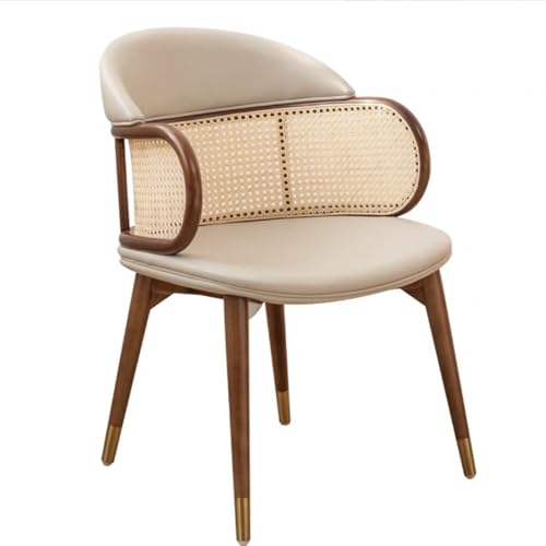 vnrutkou Dining Chairs Set of 4,Set mid-Century Rattan Modern Dining Room with Wooden Legs and Cushions for Living Room Outdoor Lounge Kitchen Dining Room