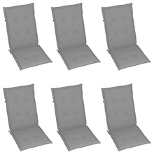 Kaorsrow 6 Piece Solid Acacia Wood Folding Patio Reclining Chairs Gray