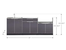 NewAge Products Classic Series 4PC Aluminum Slate Gray Modular Outdoor Kitchen Set - 24" D x 97" W x 35.5" H
