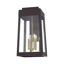 Livex Lighting, 20861-07, Oslo Collection, 4 Light Bronze Outdoor Extra Large Wall Lantern with Antique Brass Candles