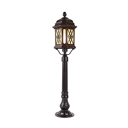 ZEELYDE Post Lights Outdoor,Retro Outdoor Waterproof Lawn Lamp Metal Glass Lampshade Floor Lamp Villa Landscape Community Decorative Garden Lights Aisle Path Lights Night Terrace Lights Lighting