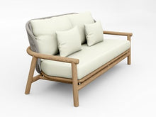WholesaleTeakFurniture Fensee 1 Piece Teak Wood Sofa Set: Sofa with Cushions in Outdoor Sunbrella Fabric #5404 Canvas Natural