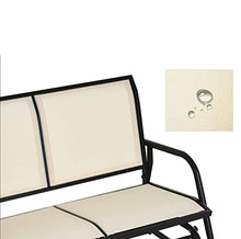 HIHELO Outdoor Rocker Garden Bench Loveseat Sofa Bench Perfect for Garden Patio Front Porch Back Yard - Dark Grey/Beige (Color : 1)