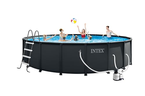 INTEX 26333EP 20ft X 48in Ultra XTR Frame Deluxe Above Ground Swimming Pool Set with 2100 GPH Sand Filter Pump, Removable Ladder, Ground Cloth, Pool Cover, SuperTough, Puncture and Rust Resistant