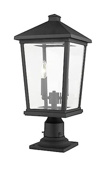 Z-Lite 568PHBR-533PM-BK 2 Light Outdoor Pier Mounted Fixture, Black