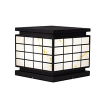 VELLOW E27 Pedestal Exterior Post Lantern,Waterproof IP54 Retro Post Cap Light,Gate Bollard Pillar Light,Matte Black Finish Column Lamp Lantern,Decorations Landscape Lighting for Patio Porch Railing