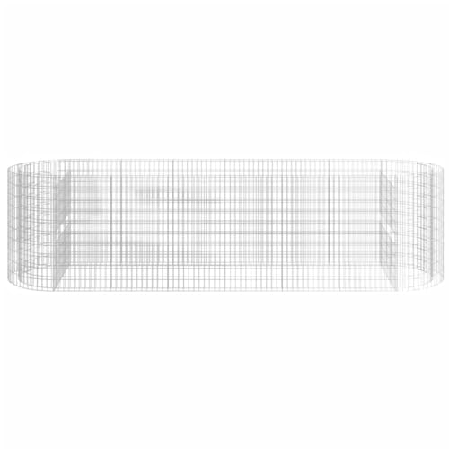 Gabion Raised Bed Galvanized Iron 157.5"x39.4"x39.4" for Outdoor Plants White Black Other