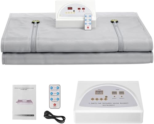 TZLGMDER Home Spa Sauna Weight Loss Fat Burning Heated Sauna Blanket Sauna Blanket Weight Loss Detox Home Spa Salon Fitness Machine(Silver)
