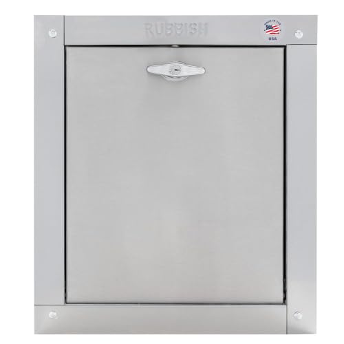 Midland Style Stainless Steel Trash Chute Door - Noiseless Self Closing Bottom Hinged Fire Rated & UL Approved (15" X 18") By Oswald Supply