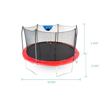 Skywalker Trampolines 12-Foot Jump N’ Dunk Trampoline with Enclosure Net Red