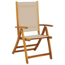 Xolmizyn Set of 8 Folding Garden Chairs, Solid Acacia Wood Outdoor Dining Chairs with Adjustable Backrests, Foldable Patio Seating for Balcony and Terrace