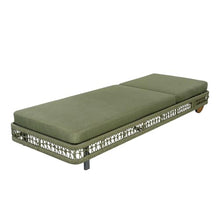 Christopher Knight Home Mina Set Of 4 Chaise Lounge Chair Outdoor With Steel Frame, Patio Outdoor Chaise Lounges with Wheels & Cushion, Adjustable Backrest Lounge Sofa With Rope Accent,Dark Gray+Green