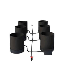 AutoPot 6 Pot GeoPot System with 5 Gallon Fabric Pots - Self-Watering, Gravity-Fed Hydroponic System (6Pot with No Tank) Indoor, Black