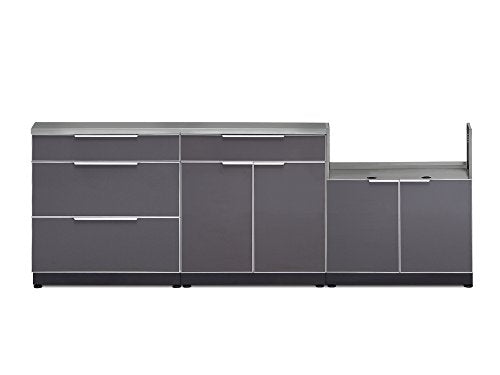 NewAge Products Classic Series 4PC Aluminum Slate Gray Modular Outdoor Kitchen Set - 24" D x 97" W x 35.5" H