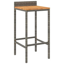 KDVXBCQJH 5 Piece Patio Bar Set Gray Outdoor Poly Rattan Table Stools