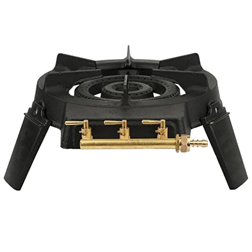 JSEIAJB Barbecue Stove Burner BBQ Grills Cast Iron Wok Pan Gas Stove with 3 Control Valves Kitchen Accessories