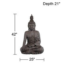 John Timberland Sitting Buddha 42" High Gray Indoor-Outdoor Large Statue