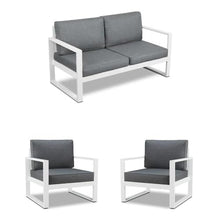 Home Square 3-Piece Patio Set with 2 Chairs & Loveseat White