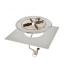 The Outdoor GreatRoom Company Square Stainless Steel Crystal Fire Plus (BP36SDSING-A), 28-Inch Burner, 36-Inch Plate, Natural Gas