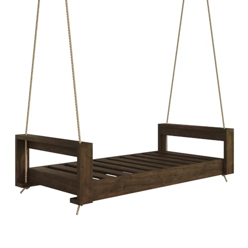 Amish Casual The Lancaster Amish Crafted Porch Daybed Swing, Made in The USA from Kiln Dried Pine (4 Foot, Dark Walnut Stain)