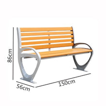 ZzleoyuUUs-12 Outdoor Garden Bench Park Outdoor Bench Aluminum Chair Legs Plastic Wood Seat with Backrest Patio Bench