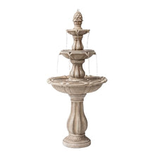 XBrand 51" 3-Tier Outdoor Water Fountain with Pump, Weather-Resistant Resin Freestanding Water Feature for Garden & Patio, Beige