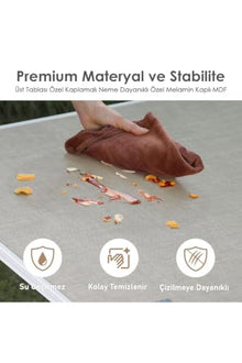 SODEF Portable Folding Picnic Table, 3 Height Adjustable Aluminum Camping Table with MDF Top, Easy Carry for Outdoor, Garden, BBQ - 47.2 x 23.6 inches - Fabric Pattern