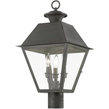 Livex Wentworth 3 Light Outdoor Post Top Lantern 22" Tall Black