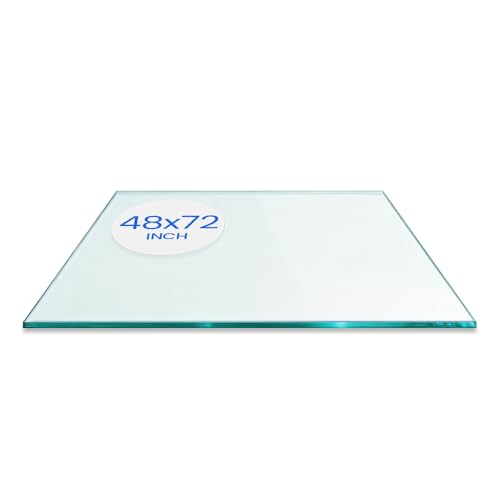 Dulles Glass 48X72 inch Rectangular Glass Table Top - Tempered - 1/4" Thick Glass Surface, Safe Flat Polished, Eased Corners, Multipurpose for Dining, Patio, Coffee and End Table