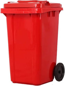 DIROVO Outdoor Trash Can Waste Container with Lid Heavy-Duty Outdoor Garbage Can with Handles, Heavy-Duty Construction, Perfect Back Yard, Deck Garage Trash Can(Red,120L)