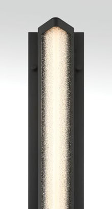Eurofase Hy50 1-Light LED Outdoor Wall Sconce – 24.63" Sand Black Modern Exterior Wall Light, Clear Textured Glass Shade, Wet-Rated for Porch, Patio & Entryway