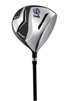 PRECISE Men's Complete Golf Club Package Set With Titanium Driver, Fairway Woods, Hybrid, Irons, Putter, Stand Bag, 4 H/C's Blue