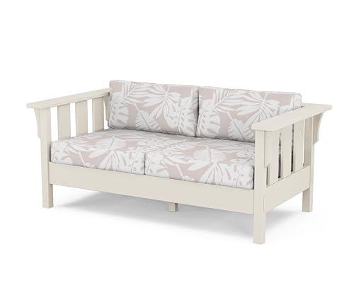 Martha Stewart by POLYWOOD® Acadia Deep Seating Loveseat in Sand/Leaf Dune Burlap