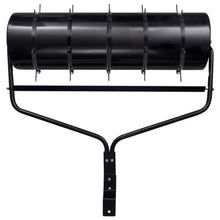 Garden Lawn Roller Pull with Aerator Clamps, Soil Aerating Tool for Lawns, Steel Construction, Ø 11.81 x 35.43 in