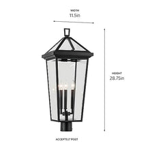 Kichler Regence 3-Light Outdoor Post Light, Textured Black