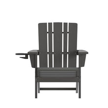Merrick Lane Ridley Adirondack Chairs Set of 4 Weather Resistant Poly Resin Grey