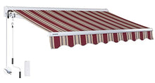 ADVANING Luxury Series, 12'x10' Electric Retractable Awning, Premium Quality Fully Assembled UV+ Sun Shade Canopy, Brick Red Stripes, EA1210-A430H2
