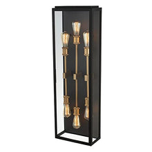 Kalco Ashland Outdoor Wall Sconce 6-Light 240W Matte Black / Sanded Gold
