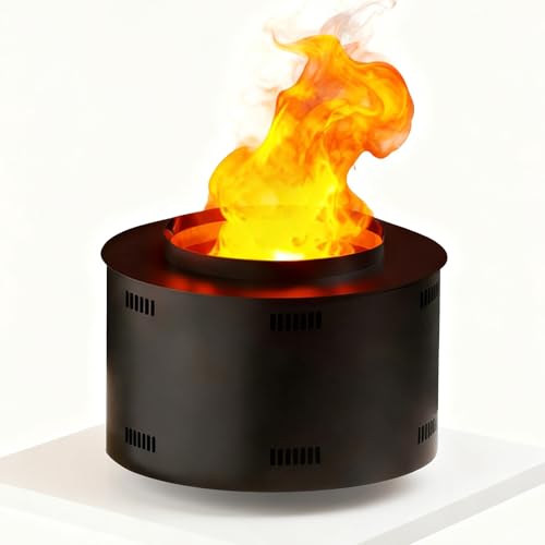 Sushangmao 3D Water Vapor Fireplace Mist Humidifier Realistic Flame Touch - with Adjustable Mist/Flame, Timer, Auto Water Supply, Remote, 304 Stainless Steel 30cm/11.8in