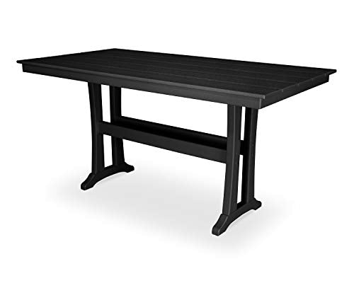 Trex Outdoor Furniture™ Farmhouse Trestle 37" x 72" Counter Table in Charcoal Black