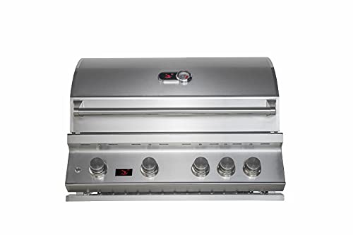 Bonfire 34-inch 4-Burner Liquid Propane Gas Grill 72,000 BTU Built in Outdoor BBQ with Infrared Burner and Rotisserie Kit for Bbq Island Kitchen, 304 stainless steel, CBB4-LP
