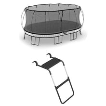 Springfree Jumbo Oval Trampoline 12' x 19' with FlexrStep V2 Ladder Black