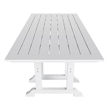 WO Outdoor Adirondack Dining Chair Table 7 PCS Set Retro Aesthetic Furniture for Outside Restaurant Dining, Home, Balcony, Terrace, Lawn, Pool, Deck, Garden (White)
