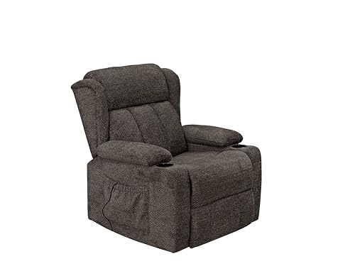 Acme Lusio Power Motion Recliner w/Lift & Cup Holder in Brown Linen