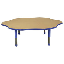 Factory Direct Partners Flower Toddler Activity Table 60in Adjustable Maple/Blue