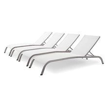 America Luxury - Outdoor Lounge Chair Chaise Set of 4 Aluminum Metal White