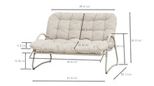 Outdoor PE Rattan Double Chair Loveseat with Cushioned Seat, Metal Frame, Curved Armrests, Woven Patio Bench Sofa for Porch Garden Poolside Balcony Backyard Conversation Lounging Relaxation