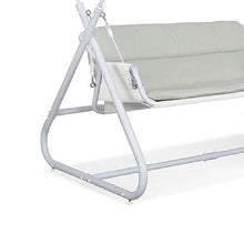 Diz Outdoor Hanging Double Swing Sofa Chair-White Powder Coated Steel