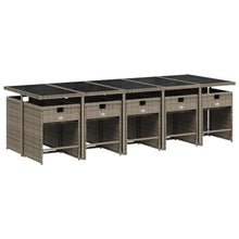 AMBERARD Patio Dining Set Set of 10 Grey Furniture Set